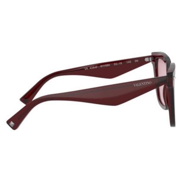 VALENTINO RED TRANSPARENT ACETATE UNISEX SUNGLASSES VA 4084-F - Picture 5 of 7